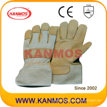 Guantes de trabajo de cuero de grano de vaca de seguridad industrial (12002)